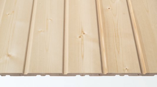 Vidaus dailylentė LYGIOS SU TARPU*, 14x120mm, eglė
