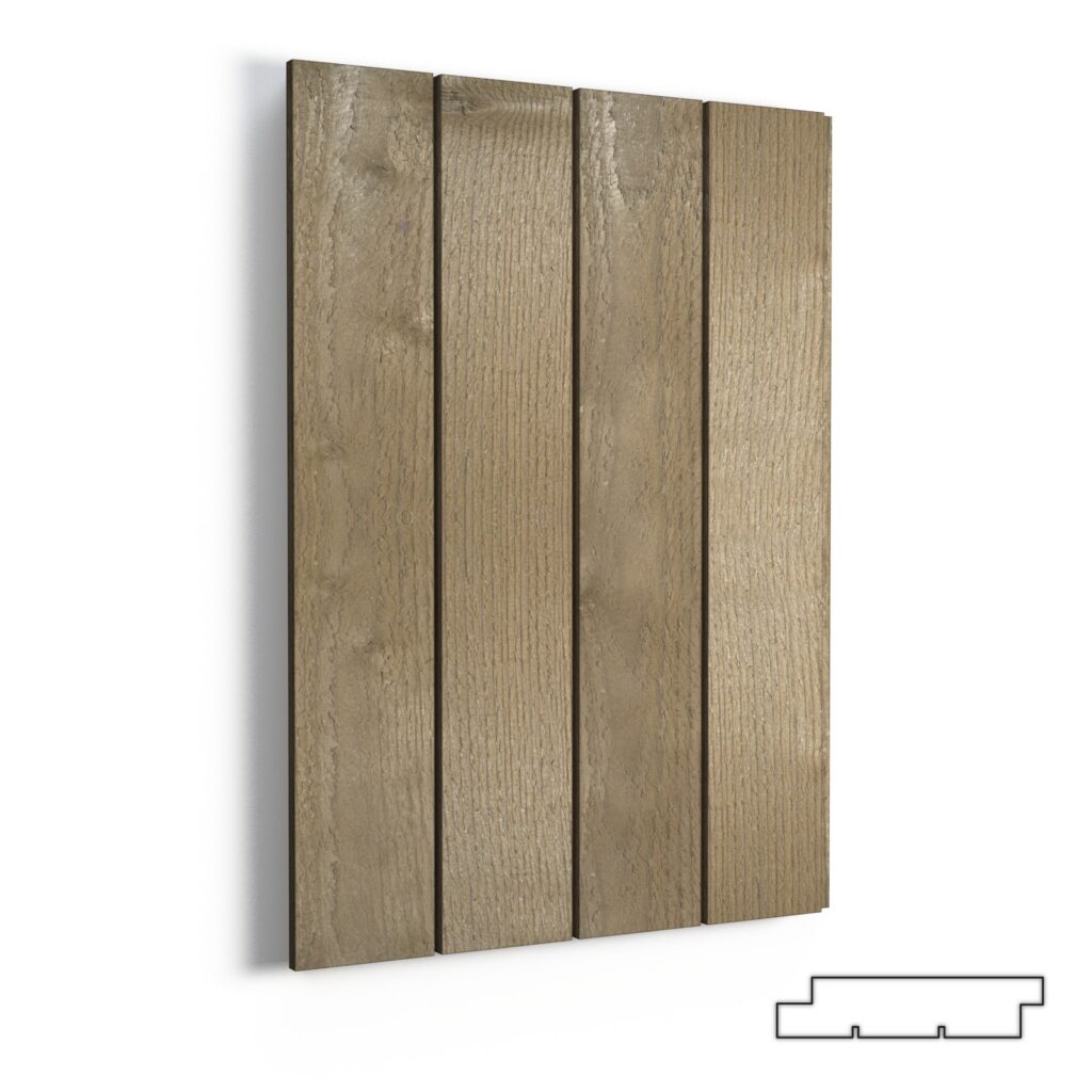 VERTIKALIOS (5mm tarpas)*, 18x95/120mm, šiurkštus pav., dengtos geležies sulfatu.