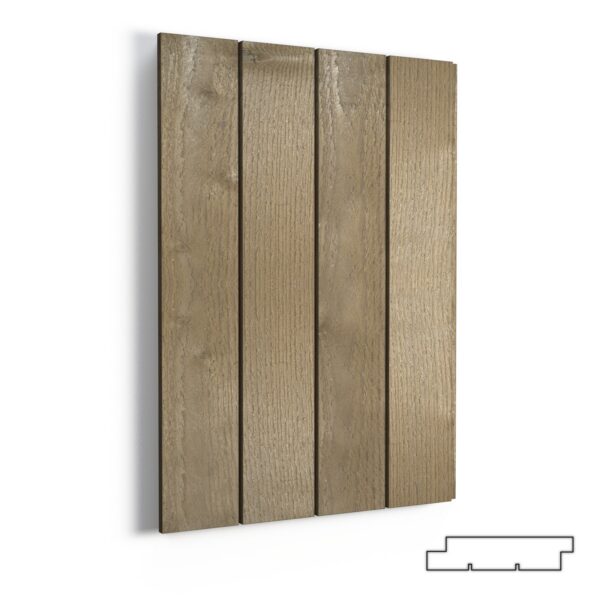 VERTIKALIOS (5mm tarpas)*, 18x95/120mm, šiurkštus pav., dengtos geležies sulfatu.