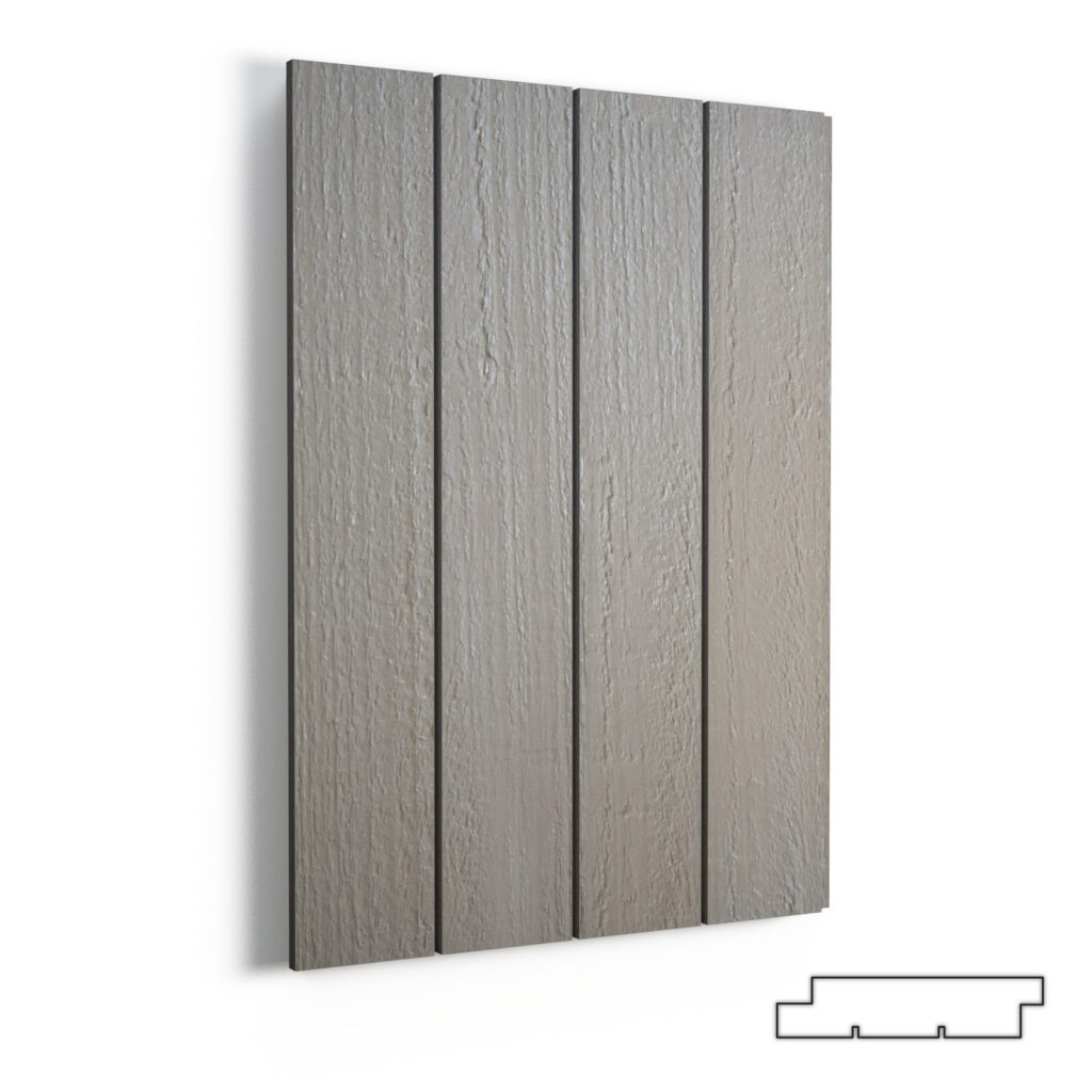 VERTIKALIOS (5mm tarpas)*, 18x95/120mm, šiurkštus pav., spalva RAL 7006